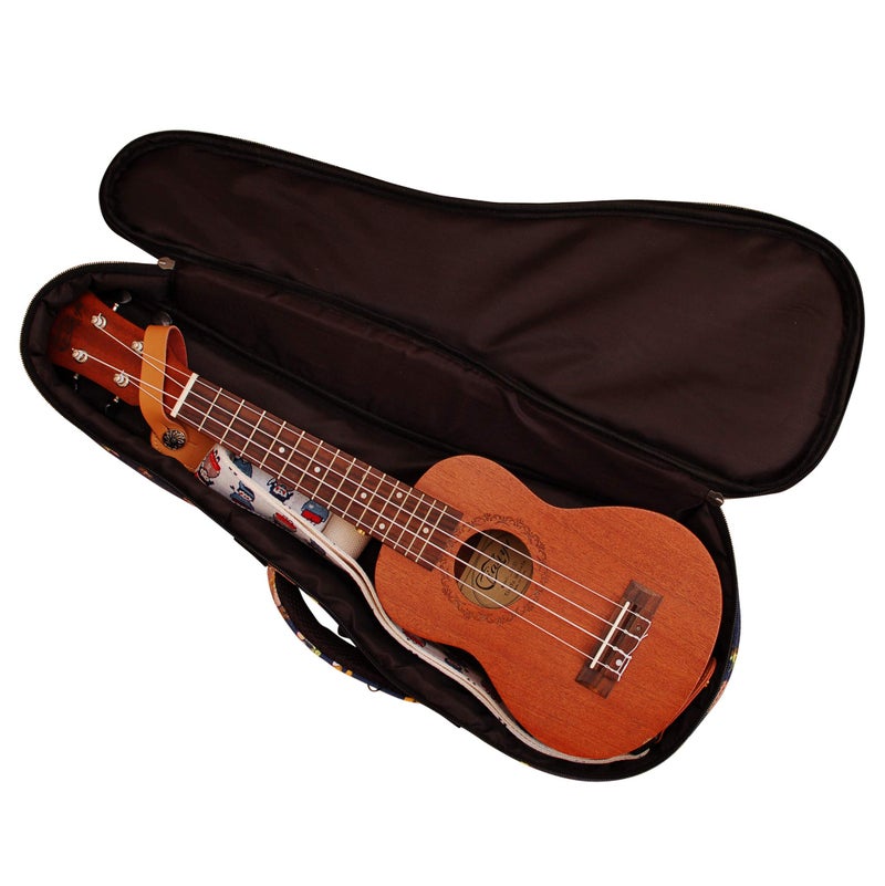 MUSIC FIRST Cute Cartoon Canvas Little Fox ukulele case ukulele bag ukulele cover, Original Design (Fit for 21 inch Soprano Ukulele) - Image 4